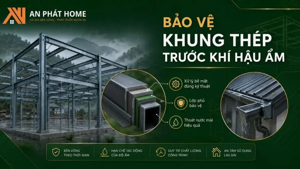 Giải pháp bảo vệ khung thép trong khí hậu ẩm