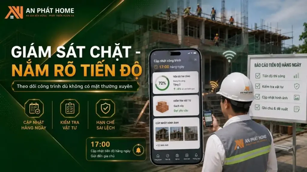 Giám sát tiến độ thường xuyên giúp kiểm soát thi công và chi phí