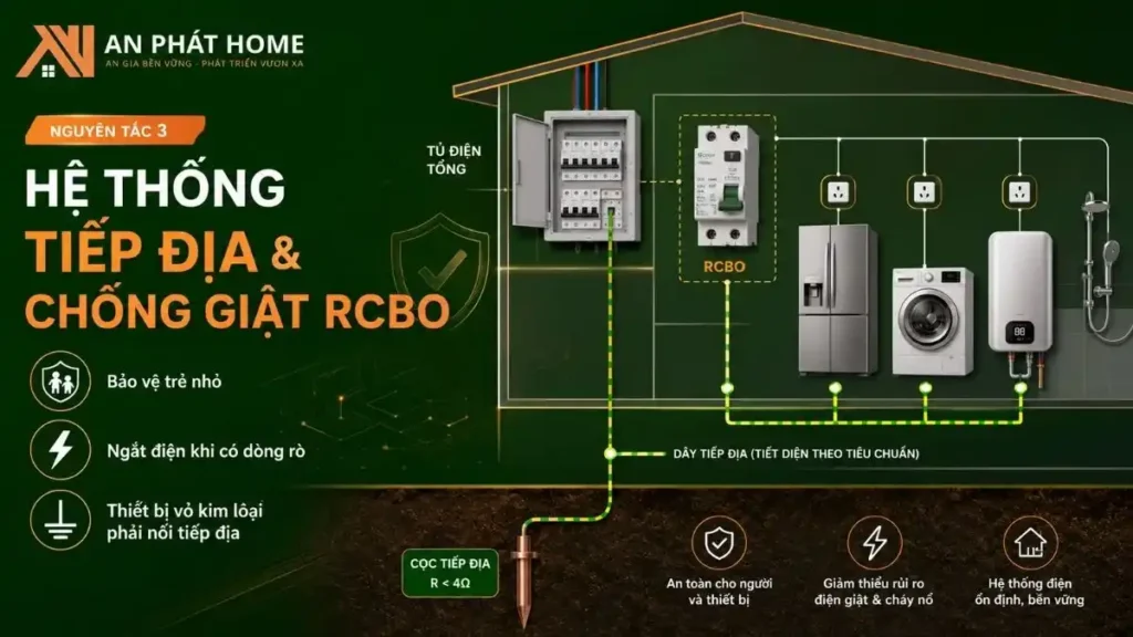 Hệ thống RCBO chống giật điện nhà cấp 4 an toàn
