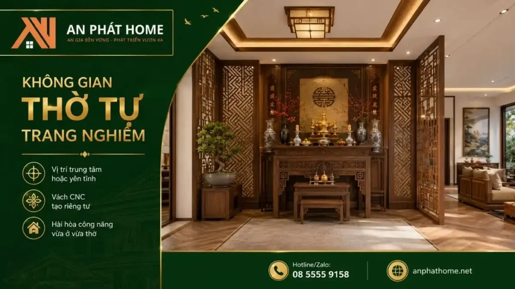Không gian thờ tự được bố trí trang nghiêm, riêng tư và hài hòa với tổng thể nhà cấp 4 mái Nhật.gian thờ tự được bố trí trang nghiêm, riêng tư và hài hòa với tổng thể nhà cấp 4 mái