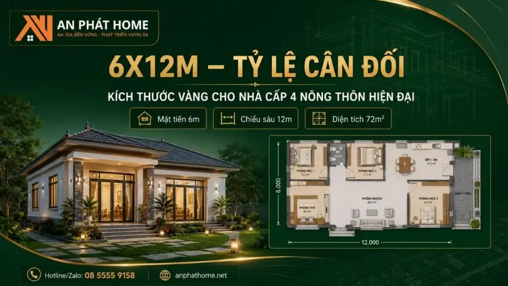 Lợi thế của kích thước 6x12m khi xây nhà cấp 4