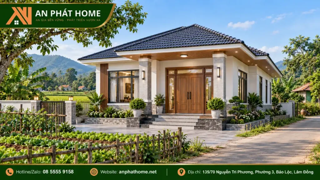 Mẫu Nhà Cấp 4 Nông Thôn Mái Nhật