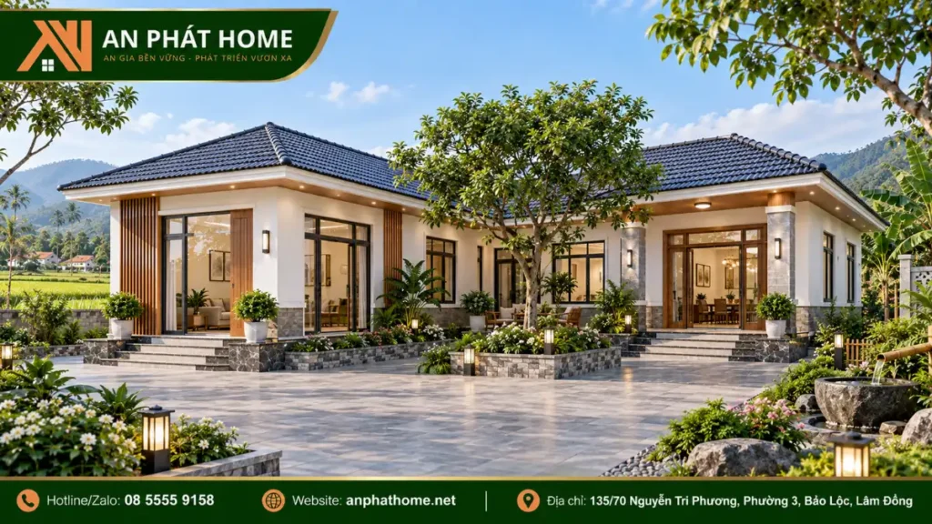 Mẫu Nhà Cấp 4 Nông Thôn Mái Nhật (2)