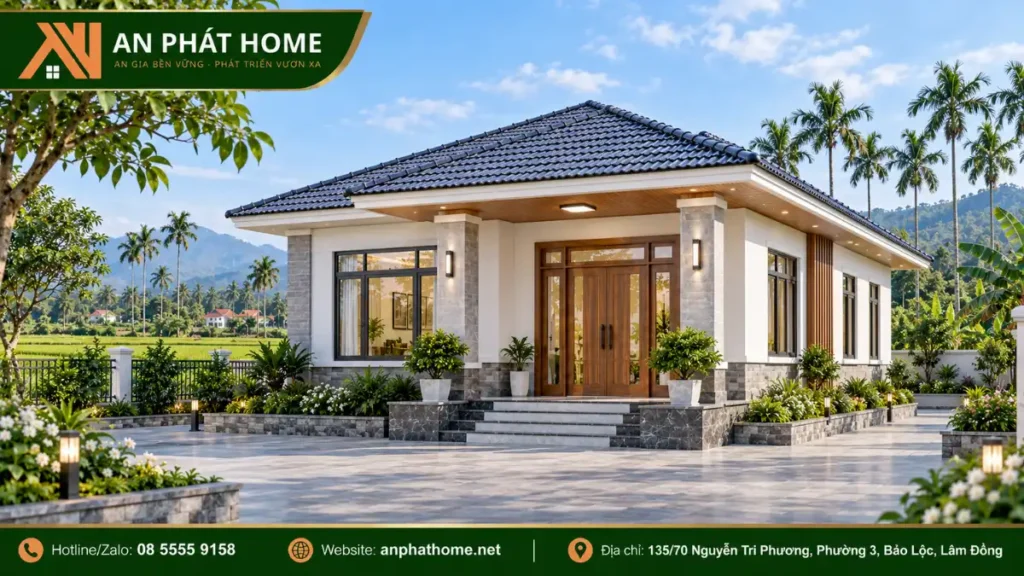 Mẫu Nhà Cấp 4 Nông Thôn Mái Nhật (4)