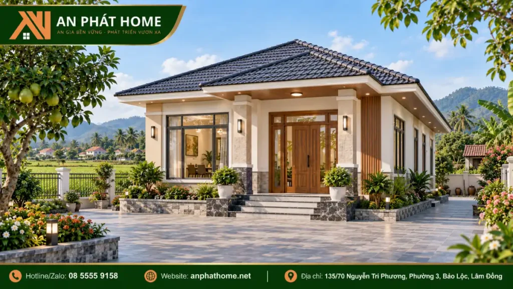 Mẫu Nhà Cấp 4 Nông Thôn Mái Nhật (5)