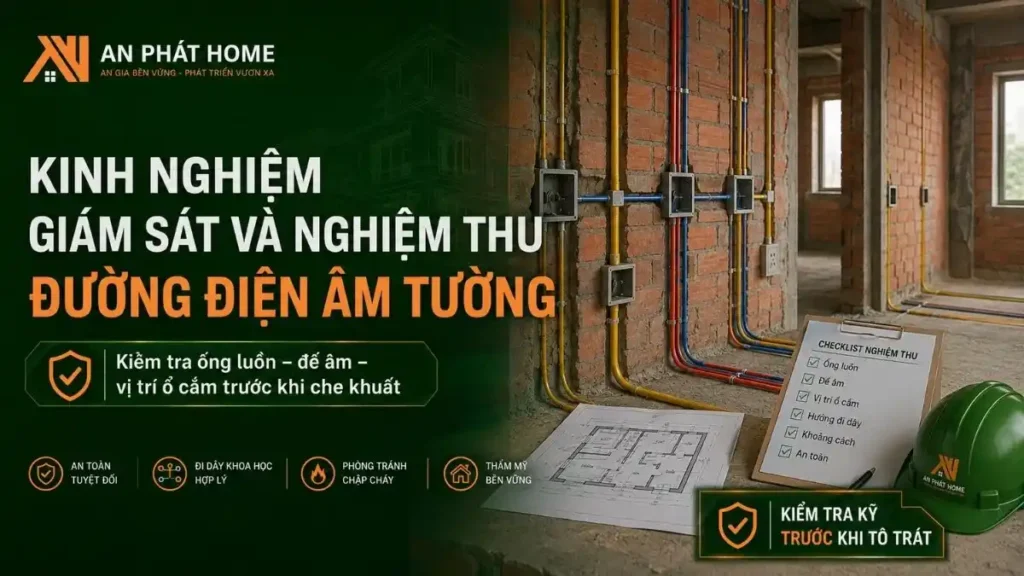 Nghiệm thu điện âm tường nhà cấp 4 trước tô trát