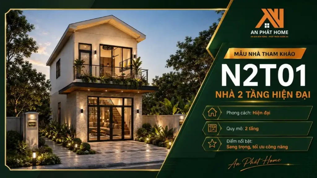 Nhà 2 tầng mái chữ A N2T01