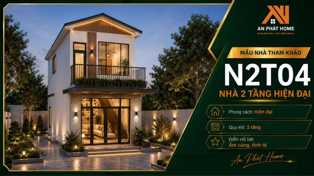 Nhà 2 tầng mái chữ A N2T04