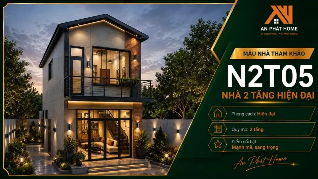 Nhà 2 tầng mái chữ A N2T05