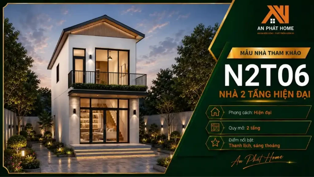 Nhà 2 tầng mái chữ A N2T06