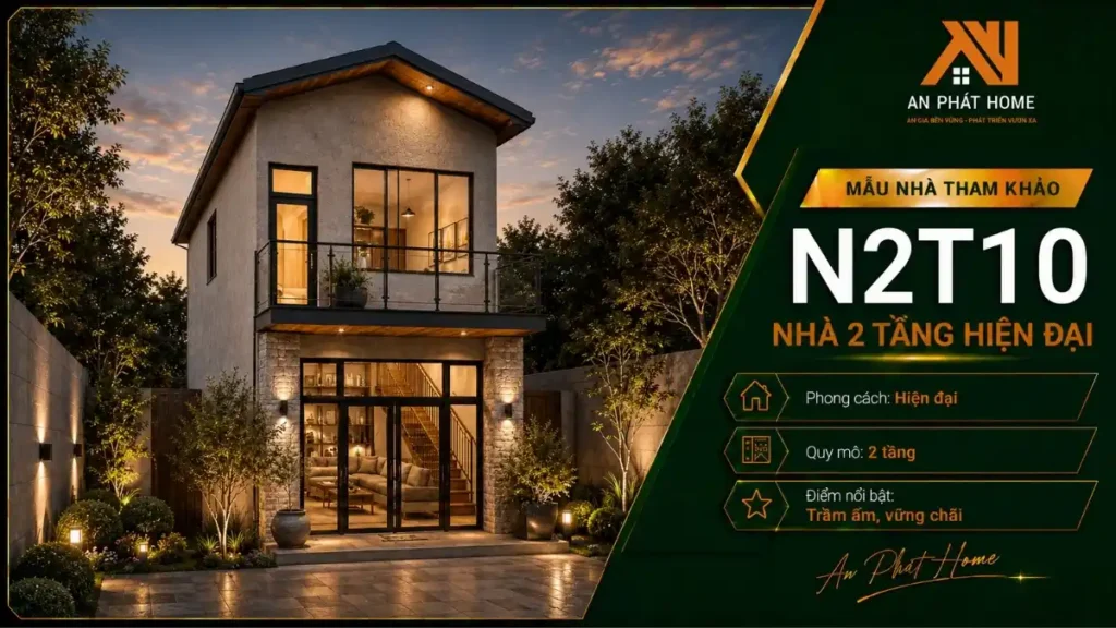 Nhà 2 tầng mái chữ A N2T10