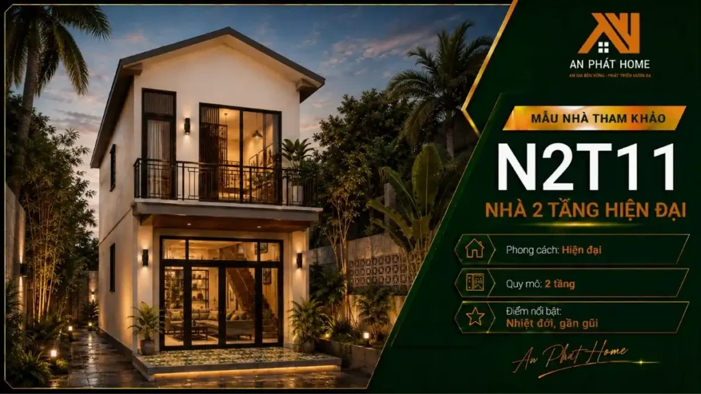 Nhà 2 tầng mái chữ A N2T11