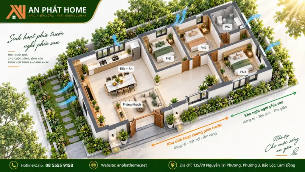 Sinh hoạt phía trước – nghỉ phía sau