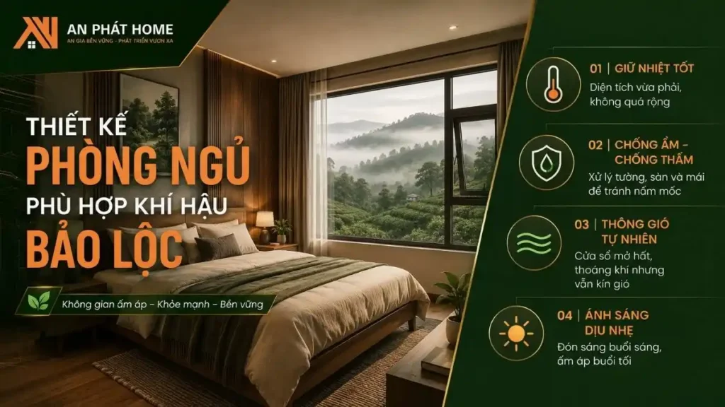 Thiết kế phòng ngủ nhà cấp 4 phù hợp khí hậu Bảo Lộc