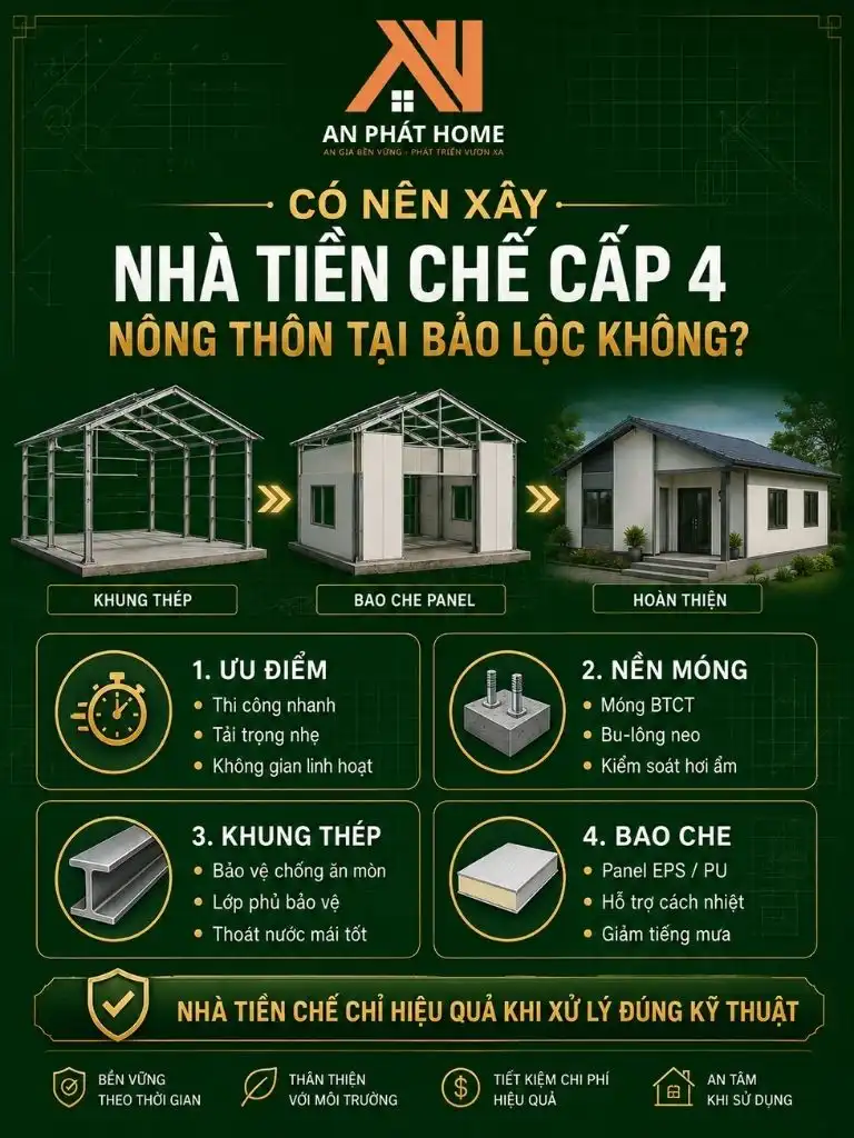 Tóm tắt giải pháp xây nhà tiền chế tại Bảo Lộc