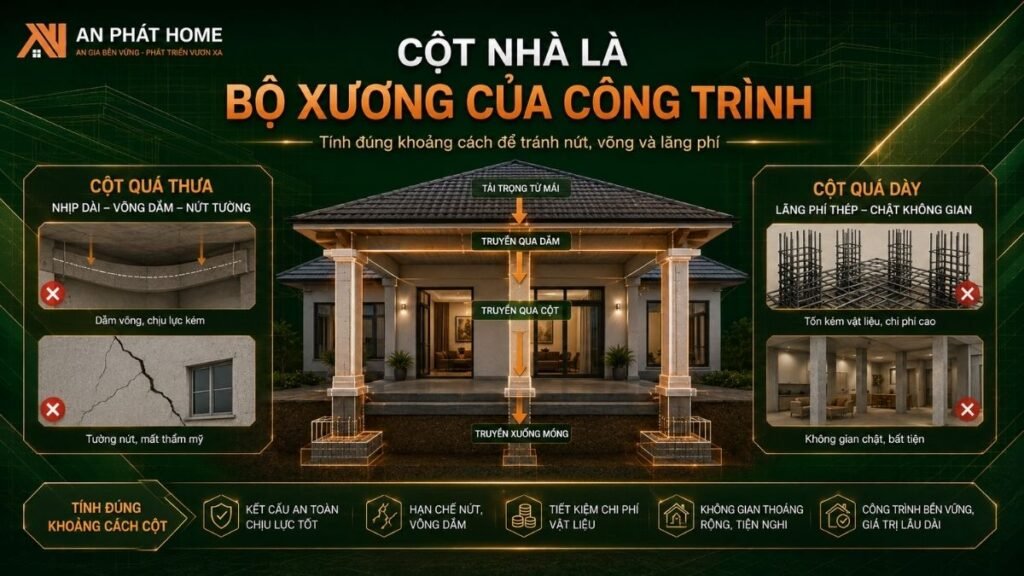Vai trò cột nhà cấp 4 trong kết cấu công trình bền vững
