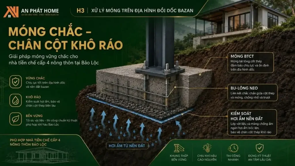 Xử lý móng cho nhà tiền chế trên đất Bảo Lộc