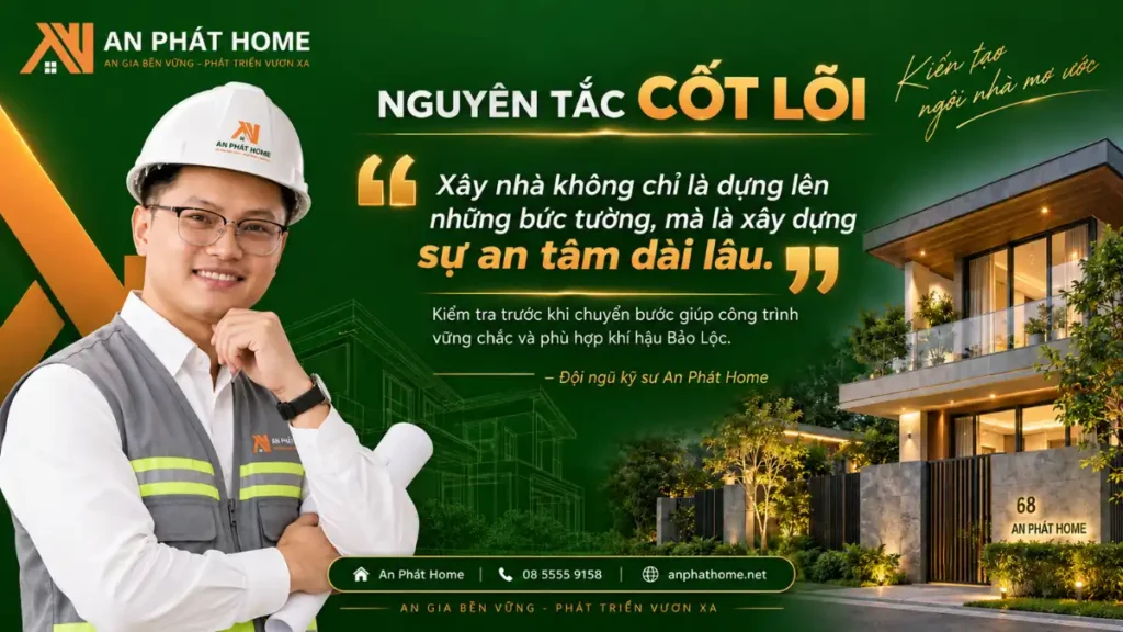 Nguyên tắc xây nhà minh bạch và kiểm tra trước khi chuyển bước của đội ngũ kỹ sư An Phát Home