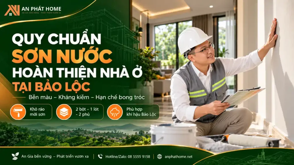 Quy chuẩn sơn nước hoàn thiện nhà ở tại Bảo Lộc với quy trình thi công đúng kỹ thuật