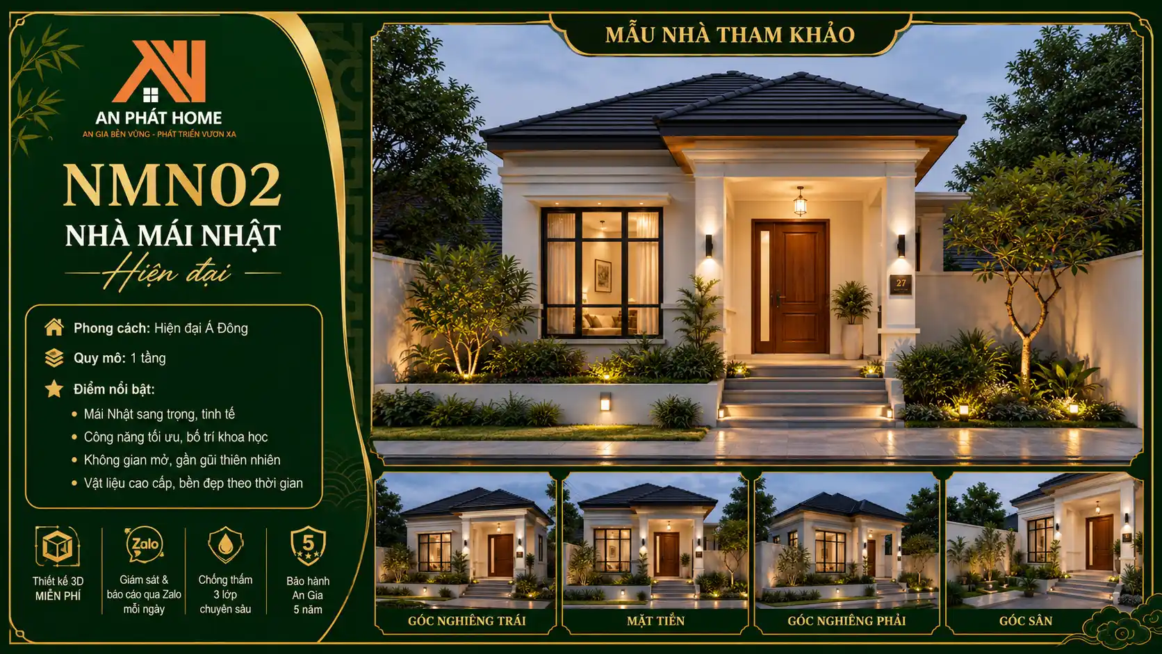 Mẫu nhà mái Nhật hiện đại NMN02