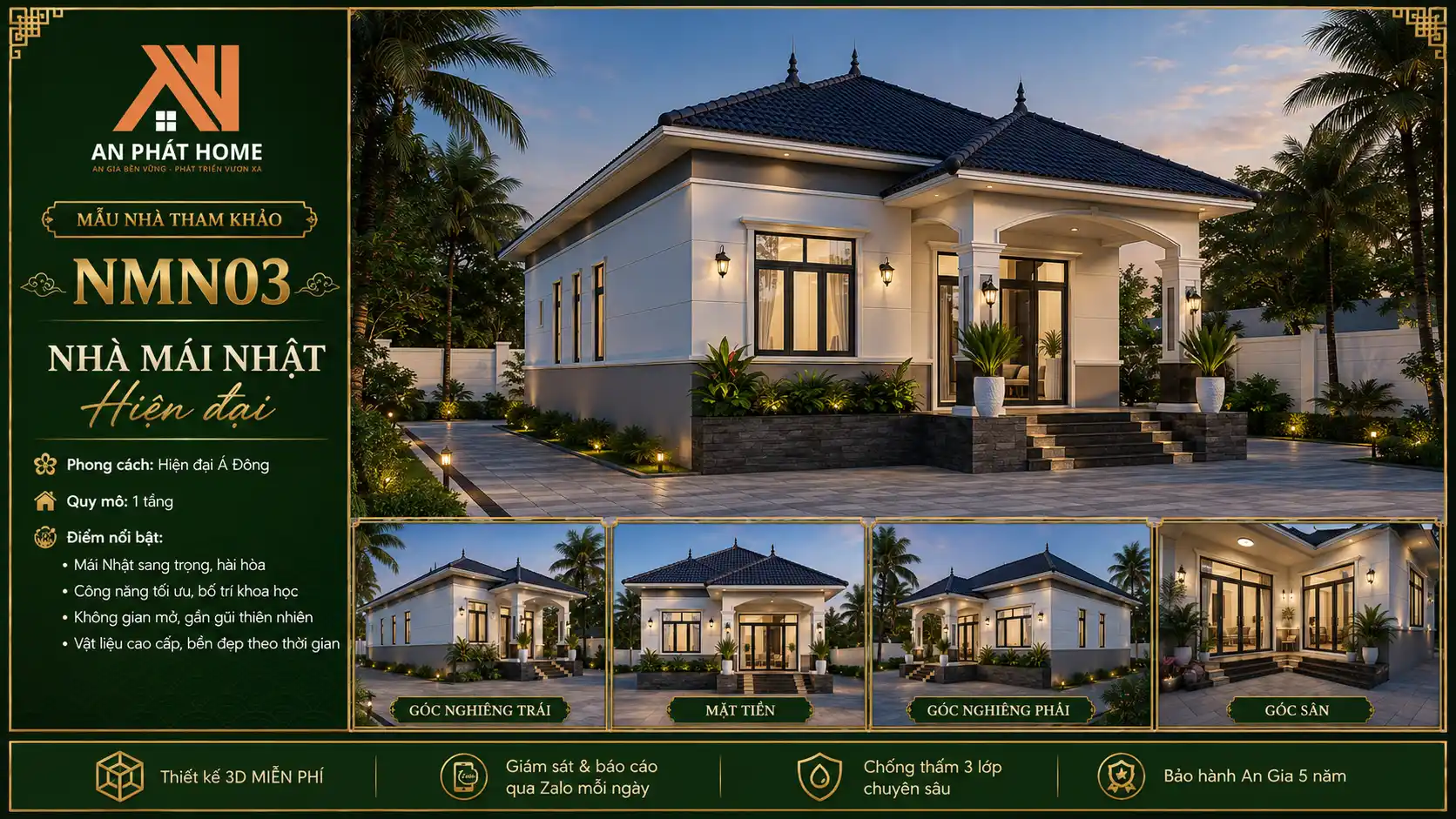 Mẫu nhà mái Nhật hiện đại NMN03