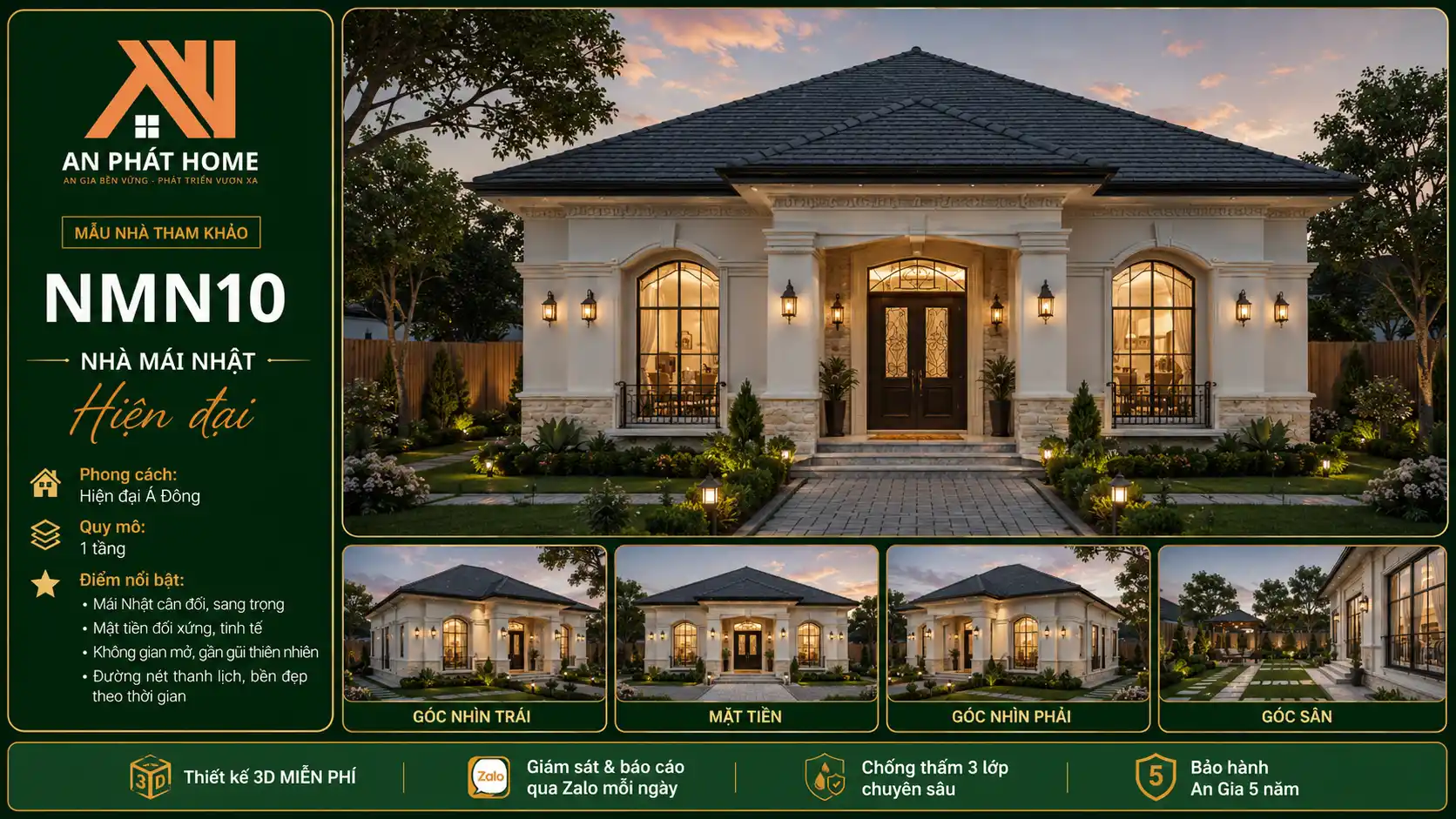 Mẫu nhà mái Nhật hiện đại NMN10