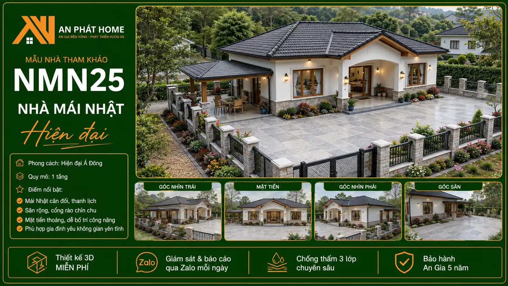 Mẫu nhà mái Nhật hiện đại NMN25