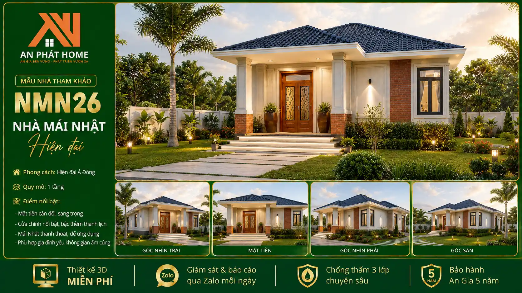 Mẫu nhà mái Nhật hiện đại NMN26
