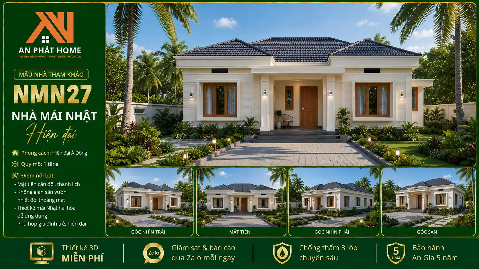Mẫu nhà mái Nhật hiện đại NMN27
