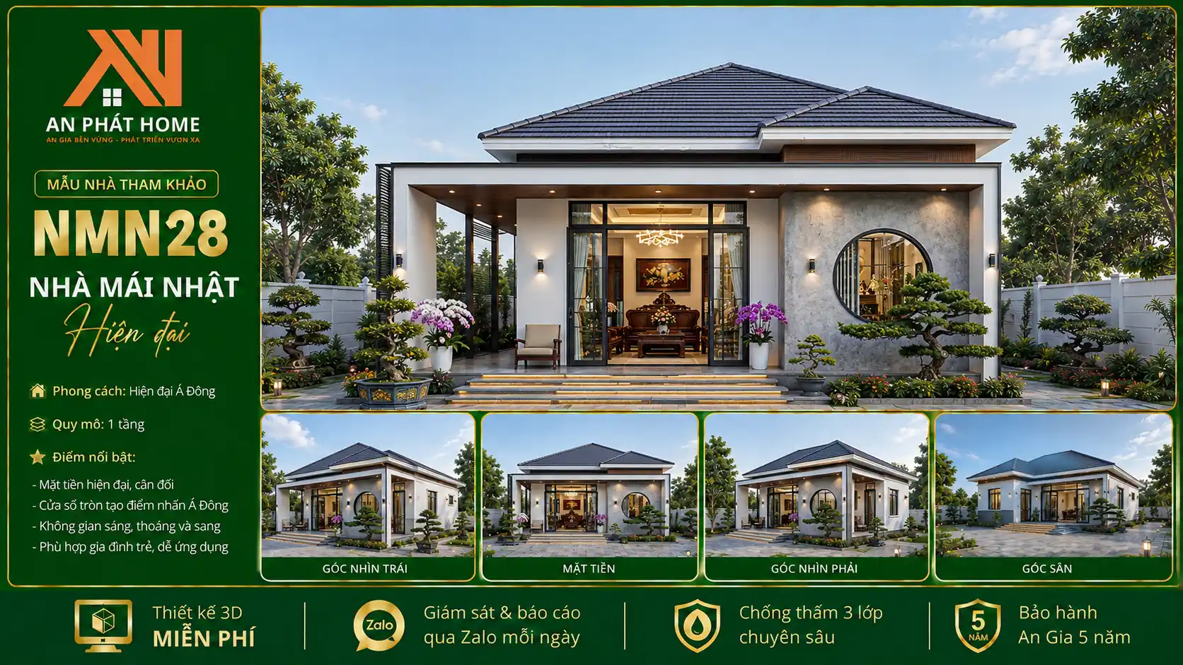 Mẫu nhà mái Nhật hiện đại NMN28