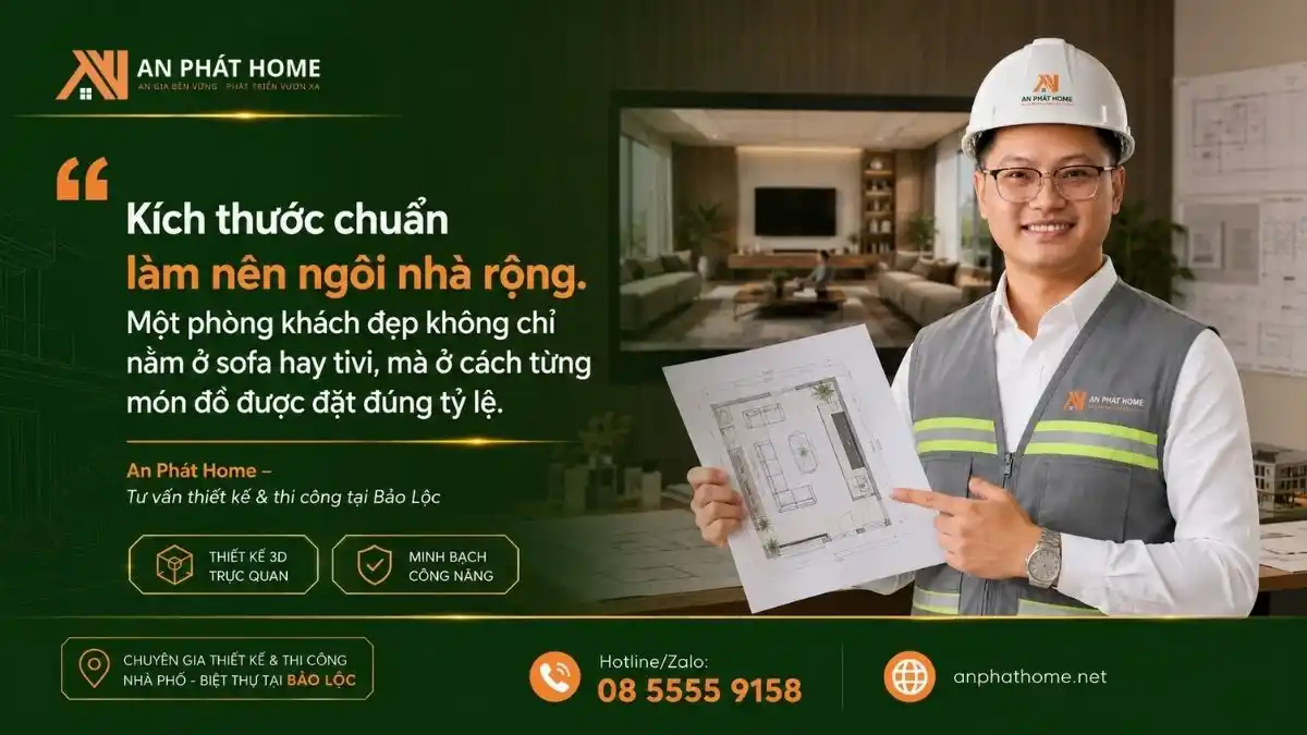 Tiêu Chuẩn Kích Thước Nội Thất Phòng Khách: Bí Quyết Chọn Sofa & Tivi Cân Đối