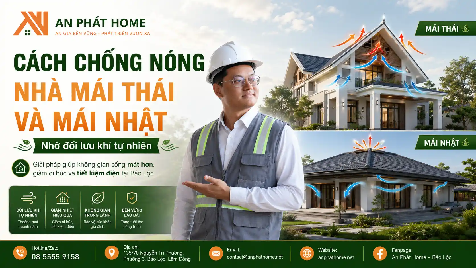 Cách Chống Nóng Nhà Mái Thái Và Mái Nhật Nhờ Đối Lưu Khí Tự Nhiên