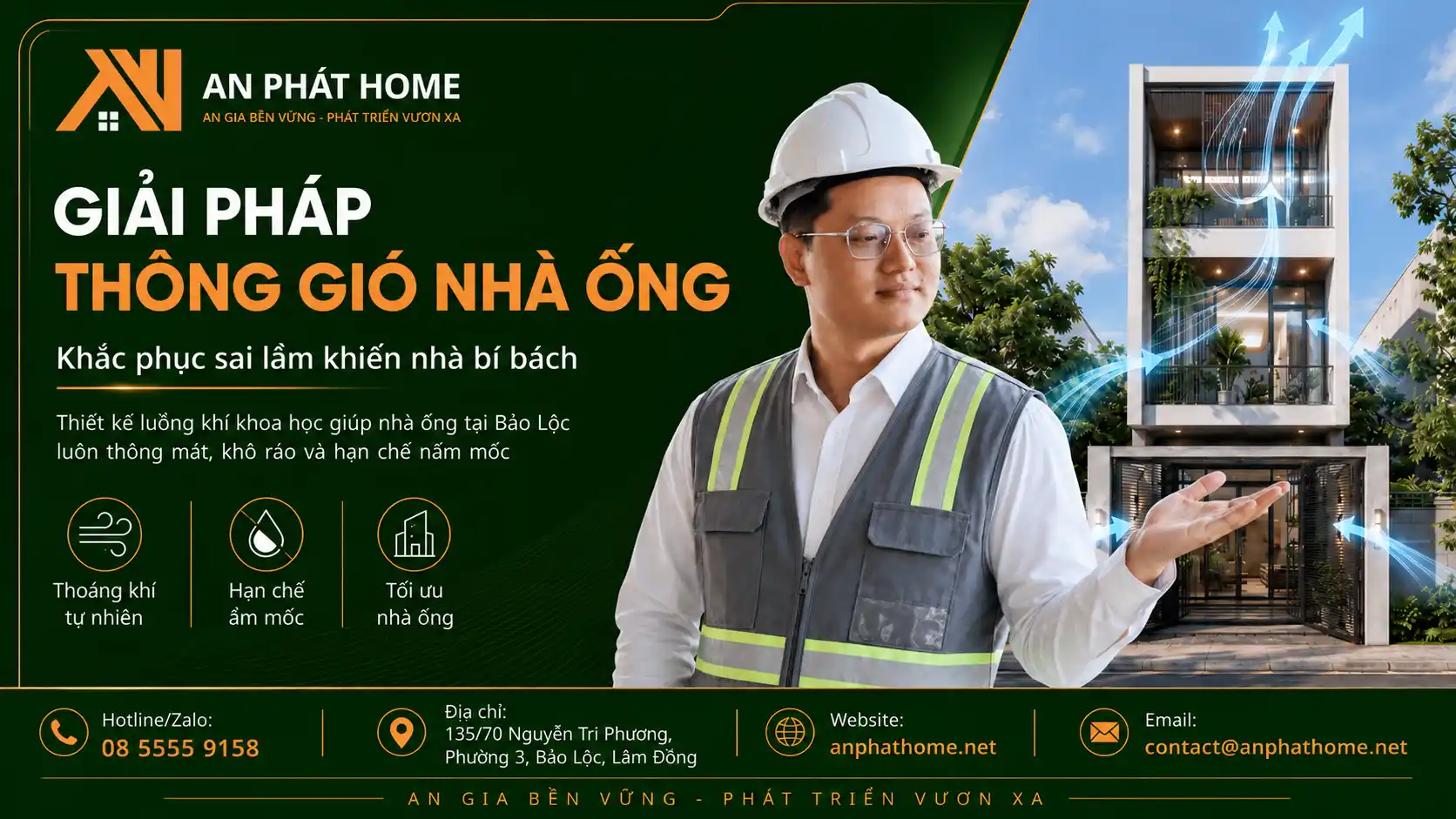 Giải pháp thông gió nhà ống: Khắc phục sai lầm khiến nhà bí bách