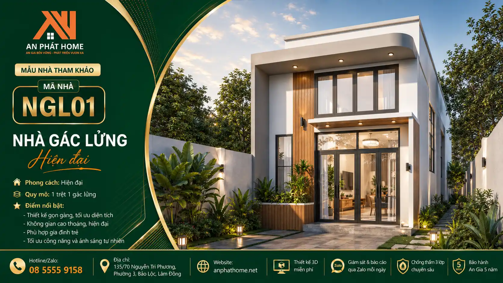 Mẫu nhà gác lửng MGL01