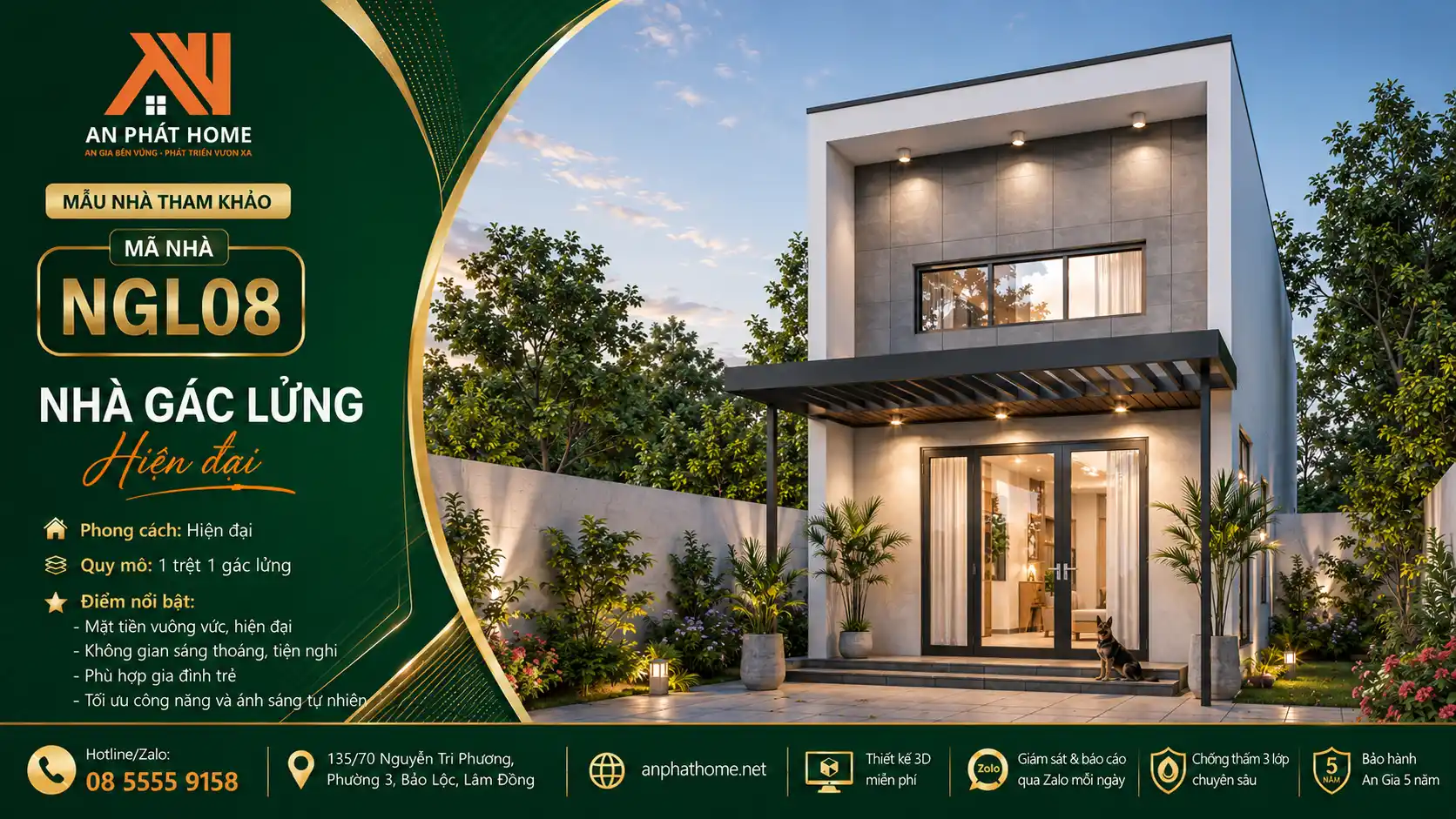 Mẫu nhà gác lửng MGL08