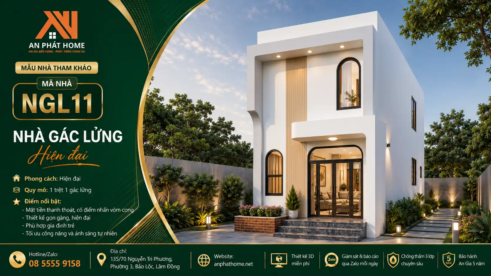Mẫu nhà gác lửng MGL11