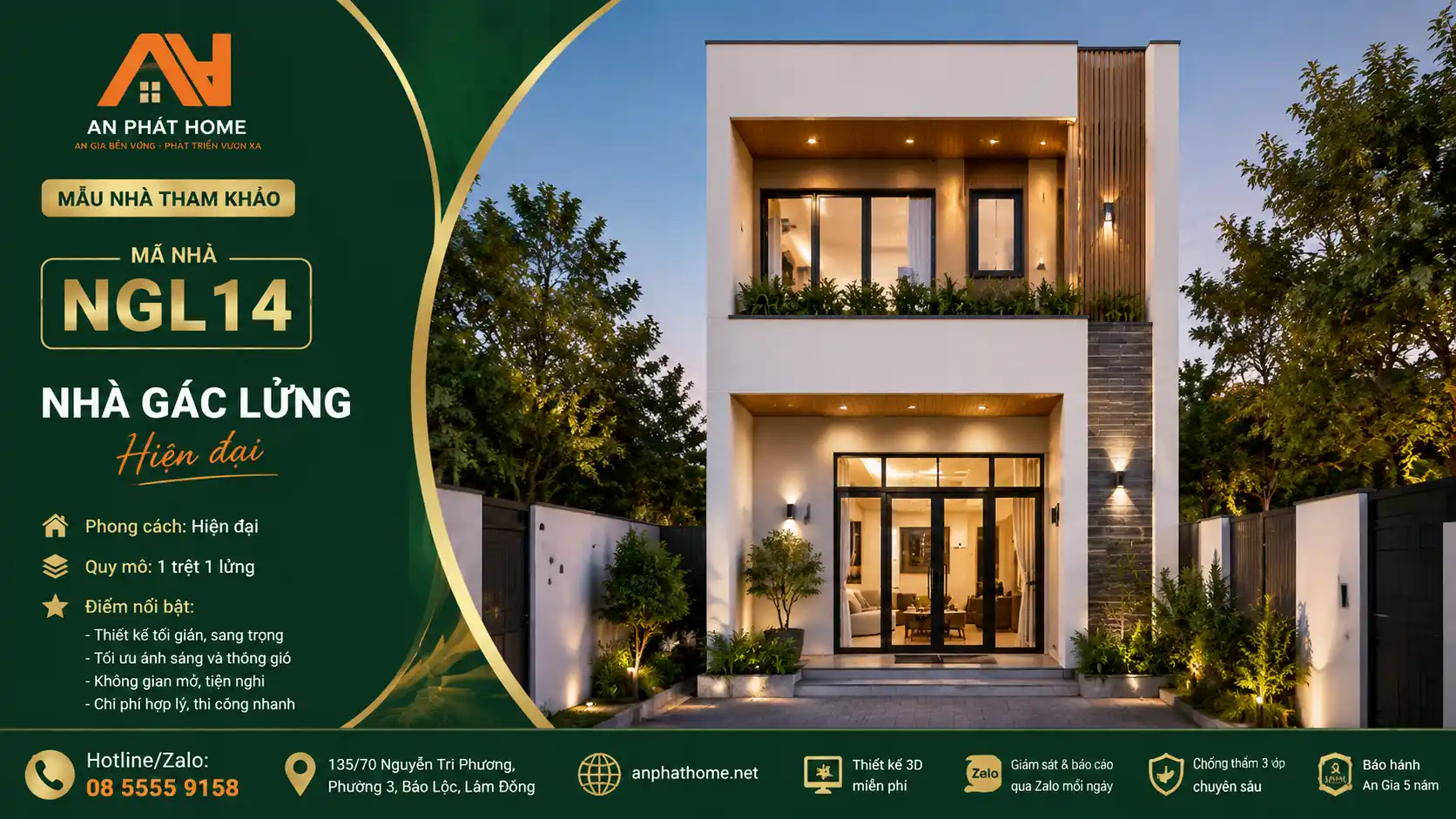 Mẫu nhà gác lửng MGL14