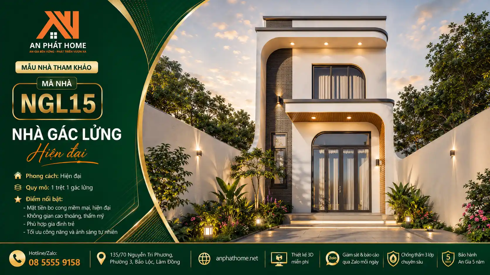 Mẫu nhà gác lửng MGL15