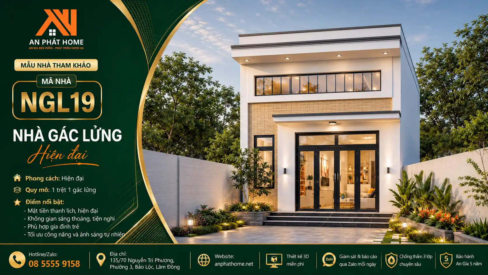 Mẫu nhà gác lửng MGL19
