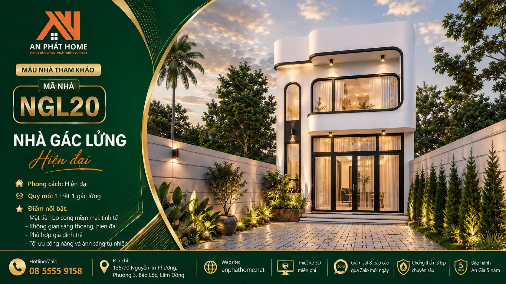 Mẫu nhà gác lửng MGL20