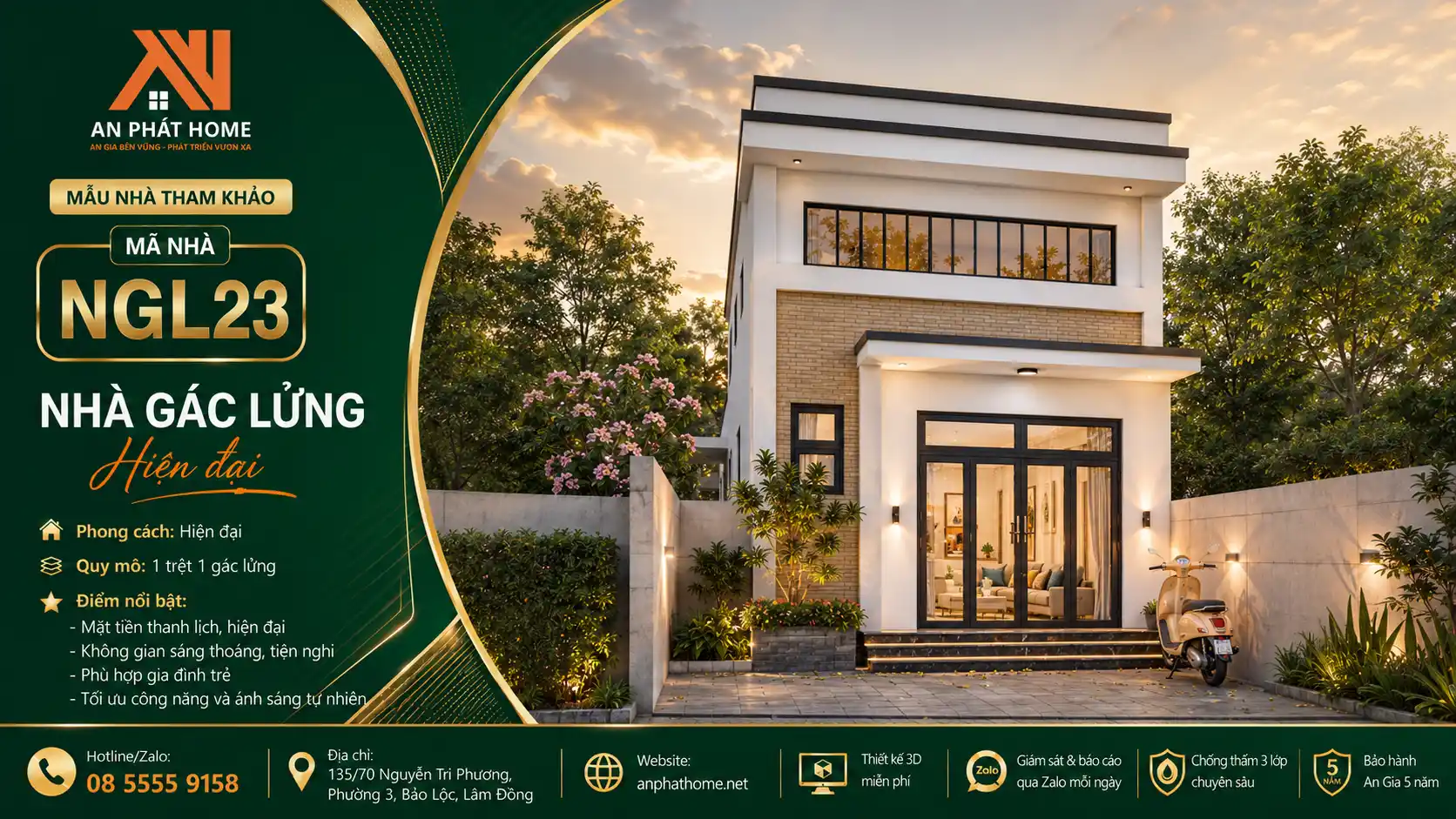 Mẫu nhà gác lửng MGL23