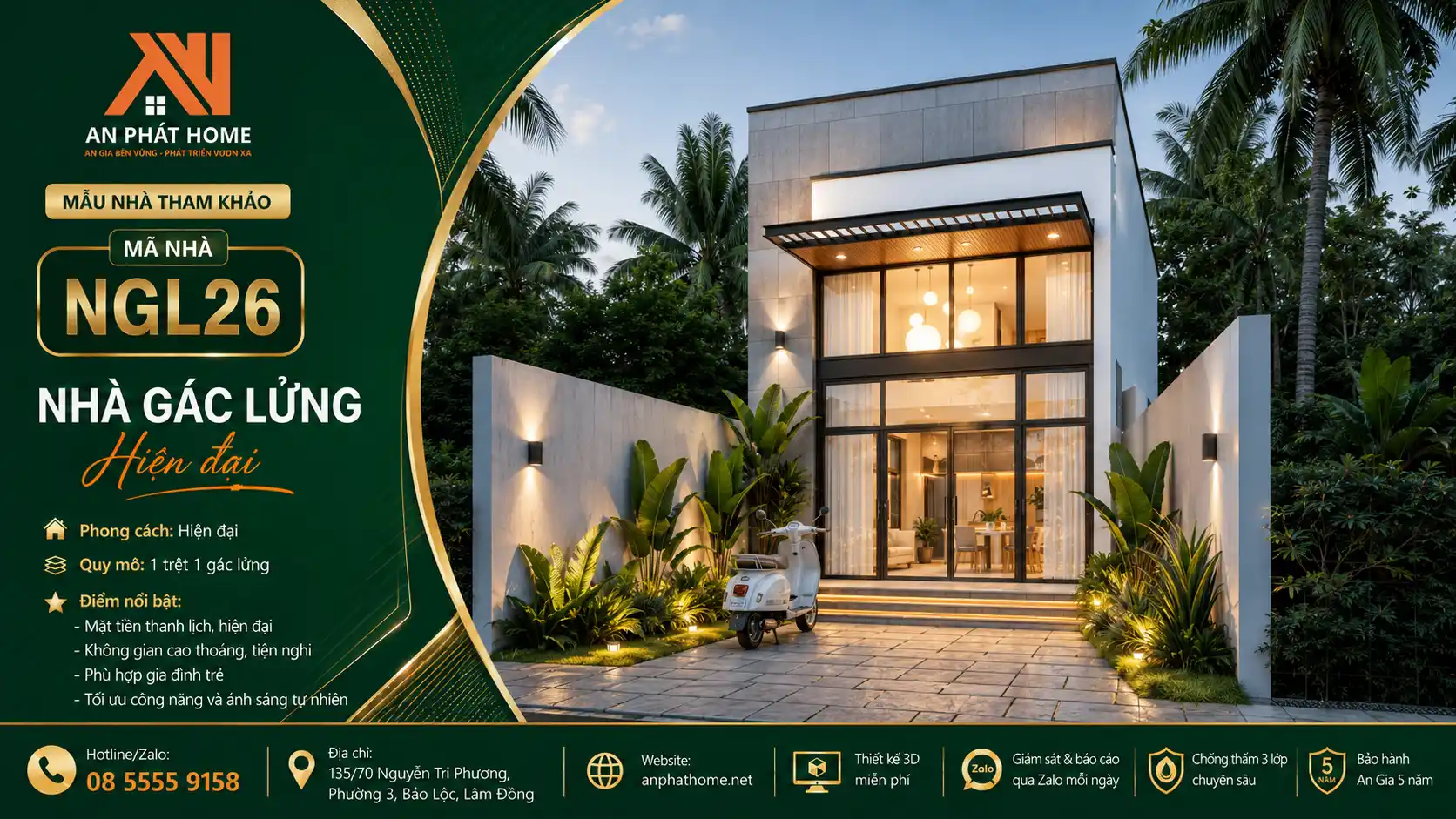 Mẫu nhà gác lửng MGL26
