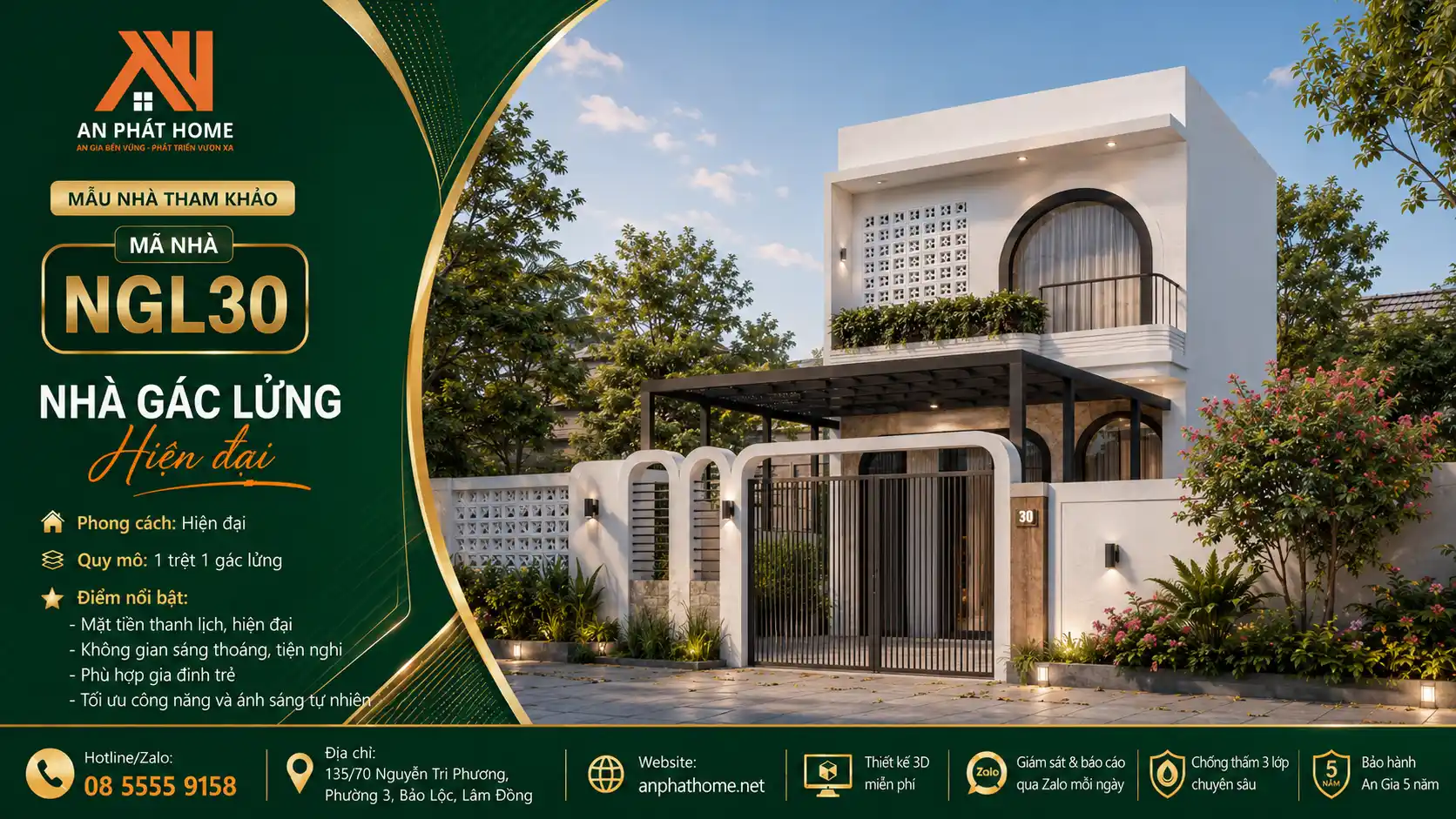Mẫu nhà gác lửng MGL30
