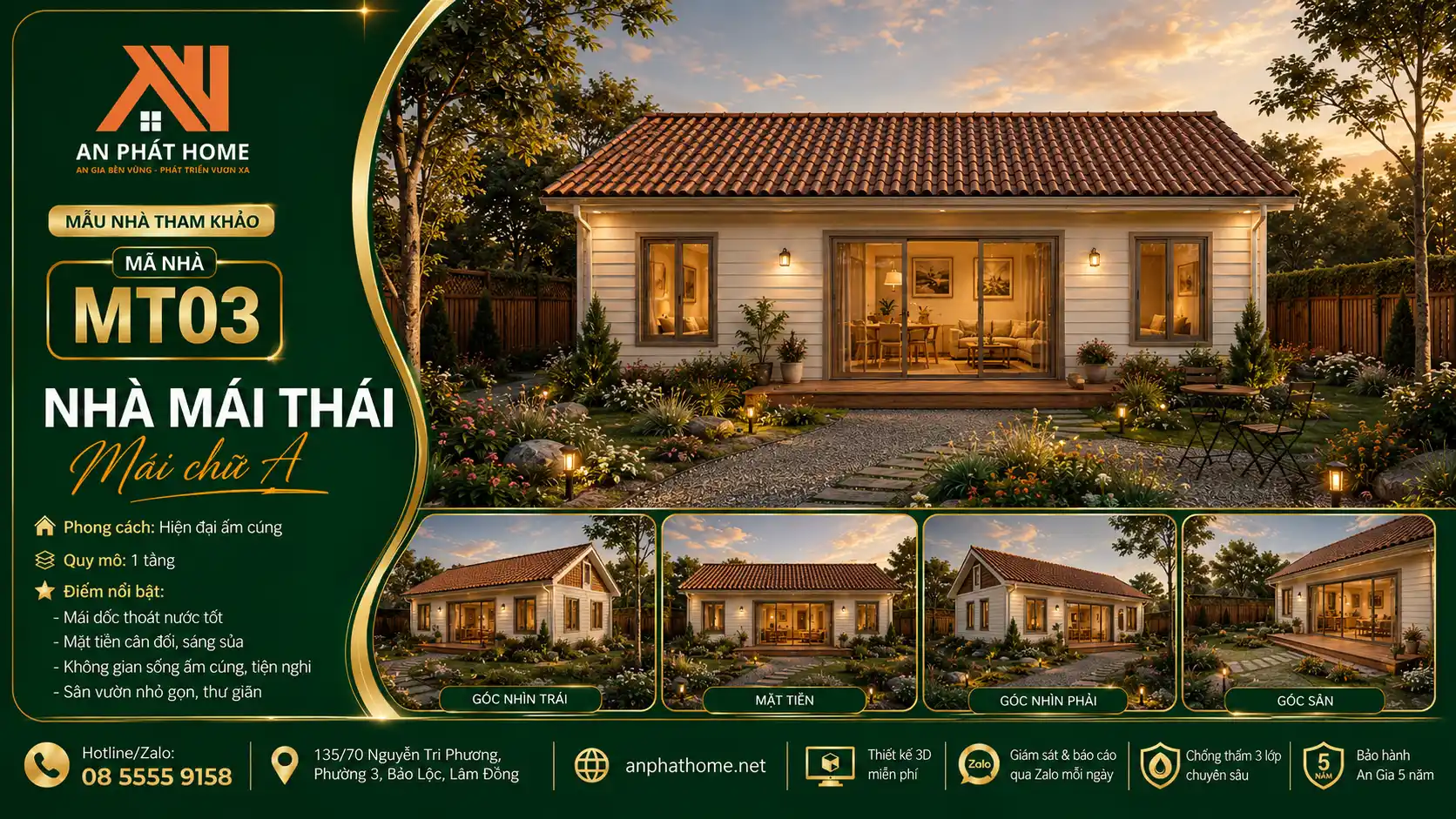 Mẫu nhà mái Thái MT03