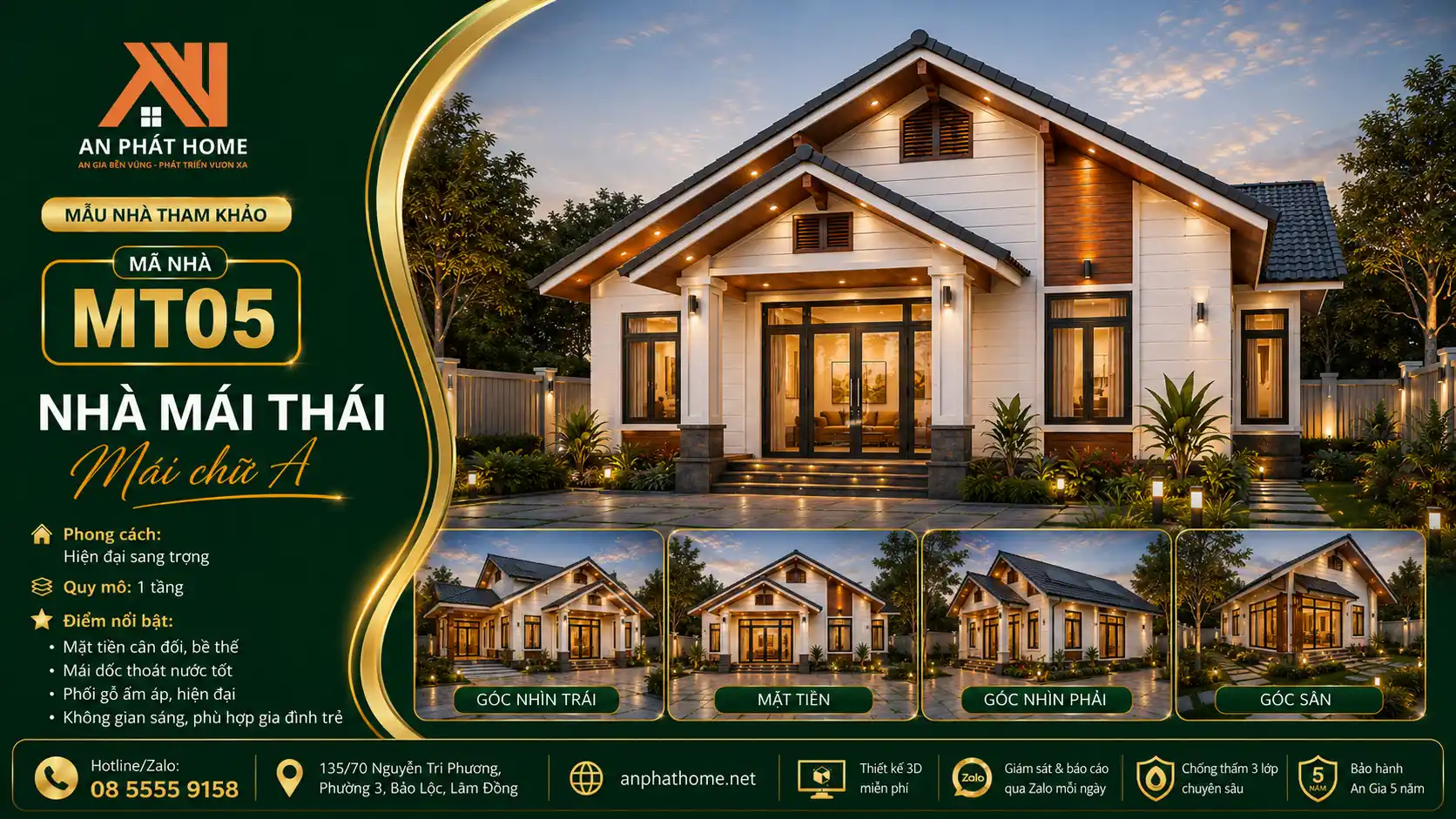 Mẫu nhà mái Thái MT05