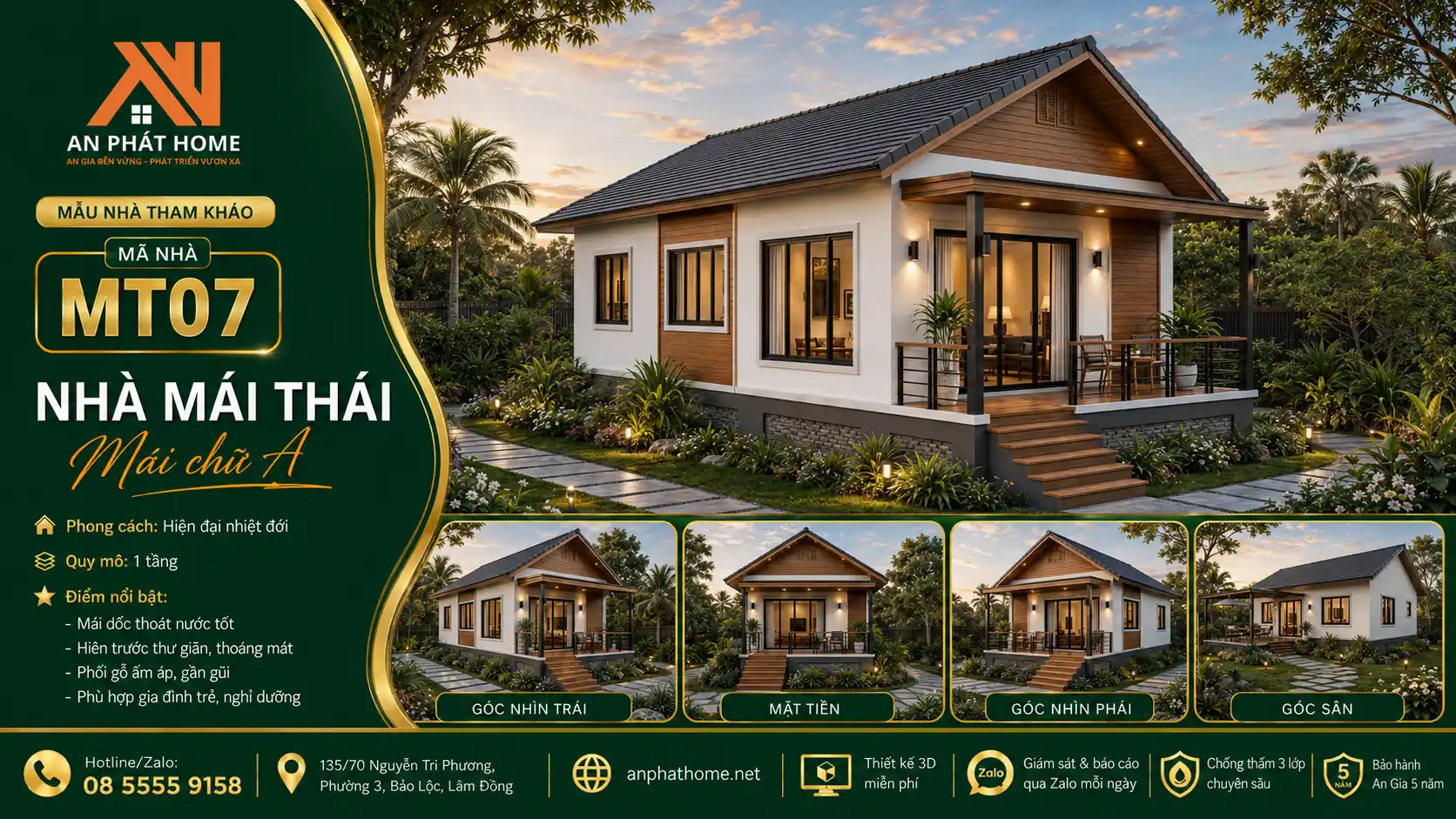Mẫu nhà mái Thái MT07