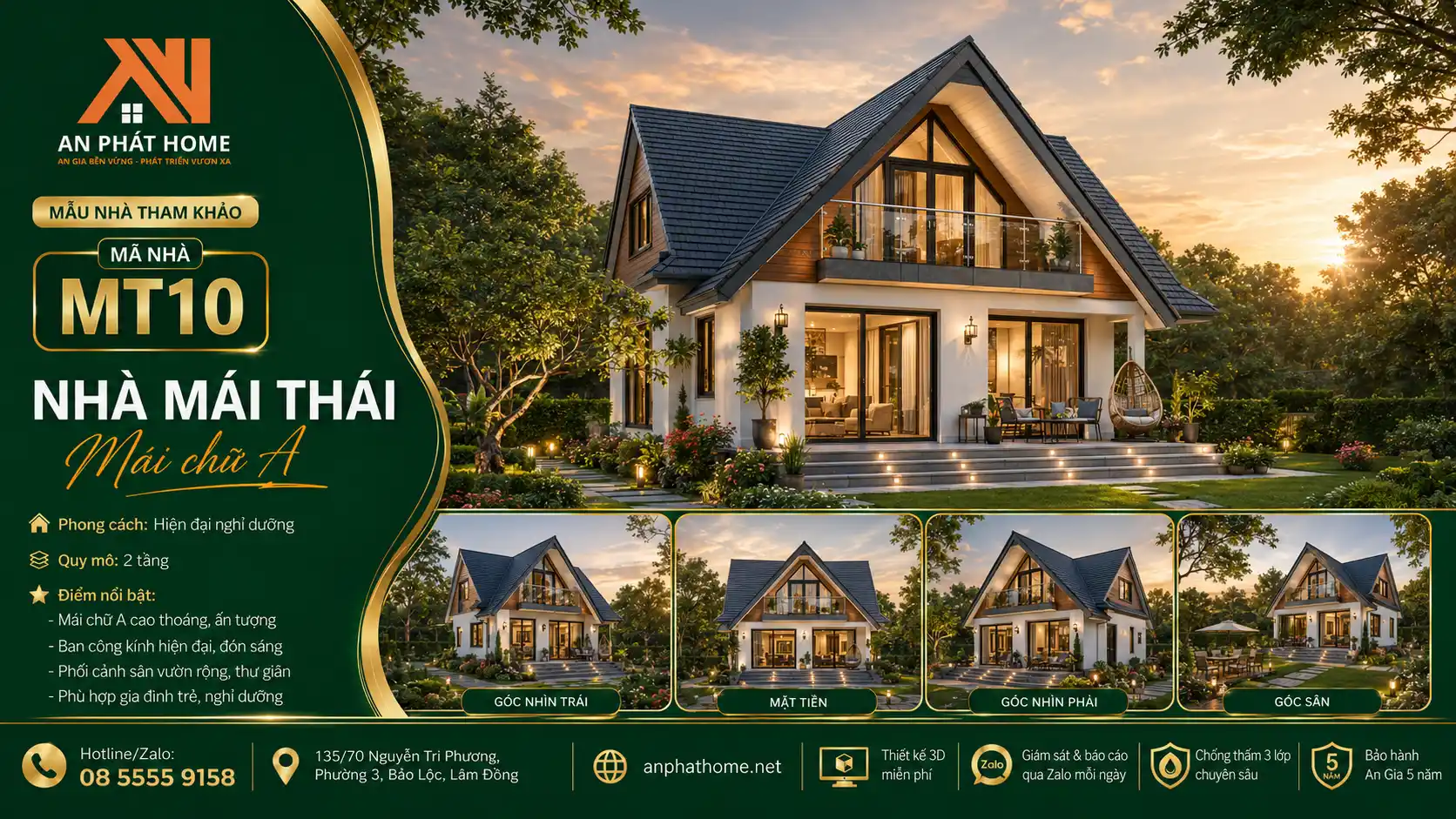 Mẫu nhà mái Thái MT10