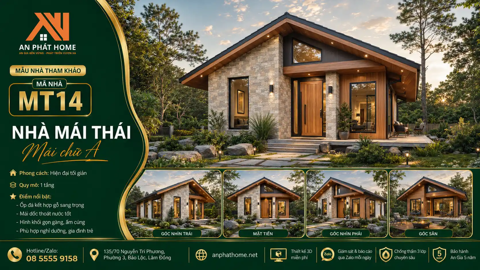 Mẫu nhà mái Thái MT14