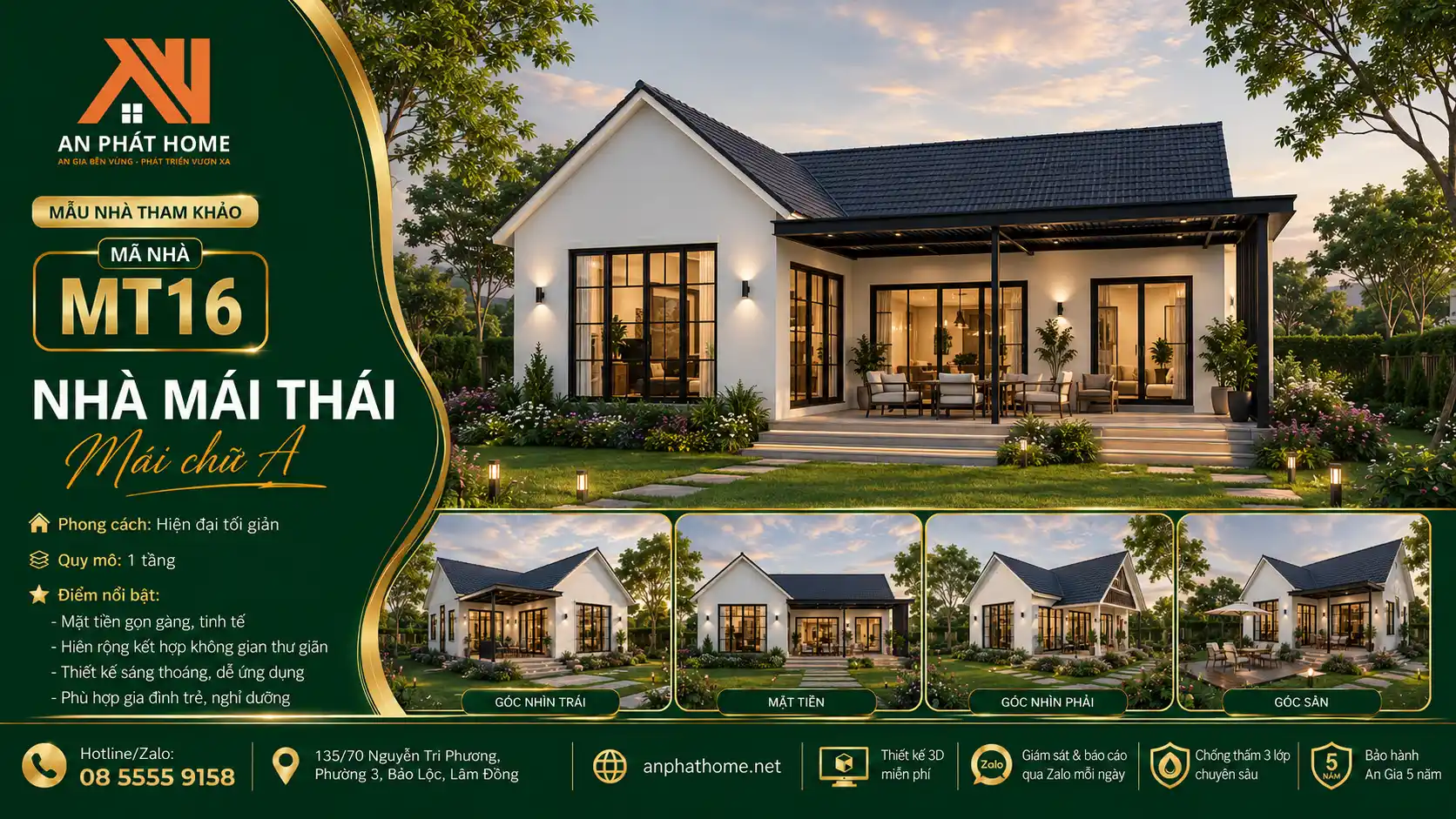 Mẫu nhà mái Thái MT16