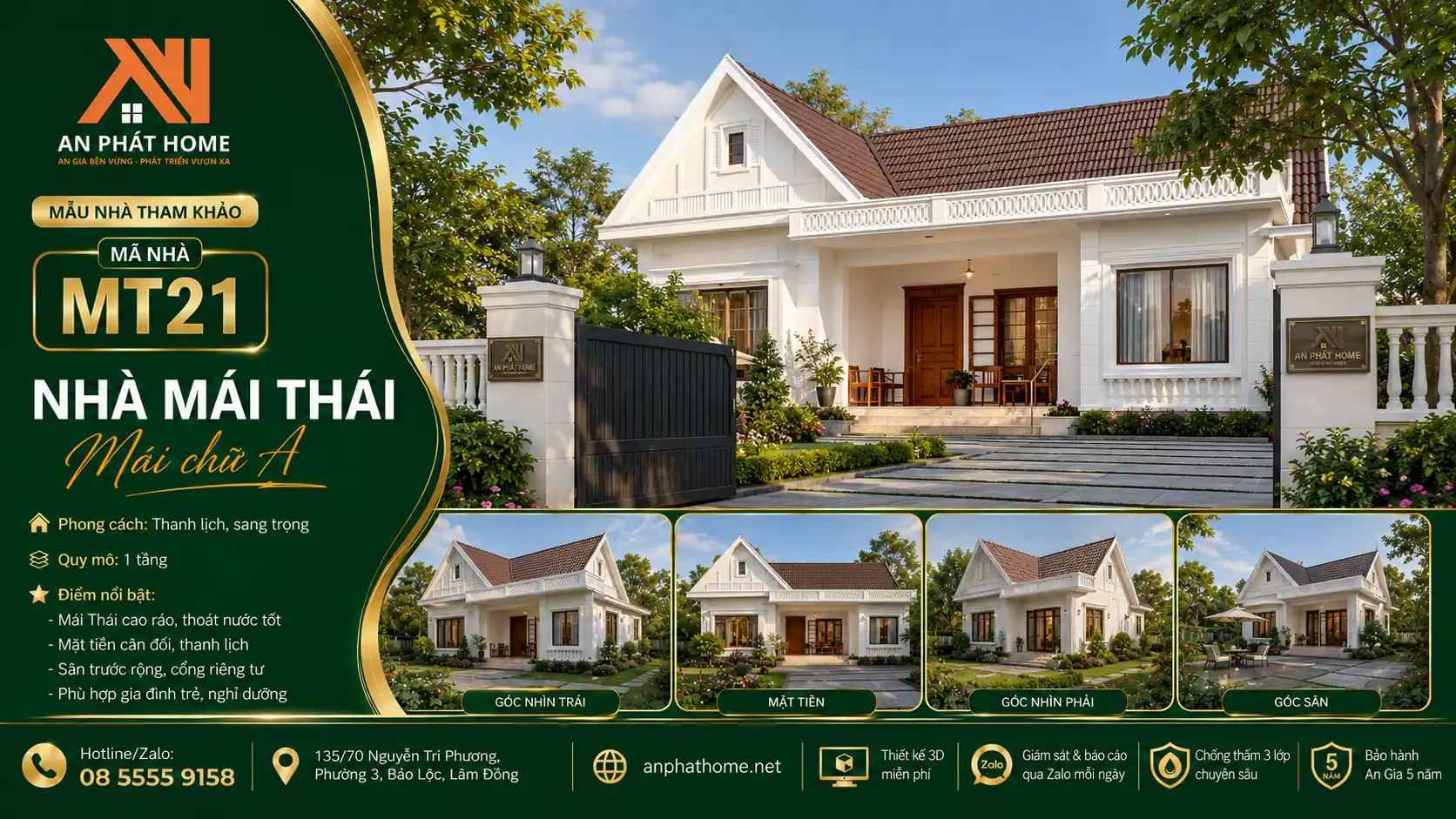 Mẫu nhà mái Thái MT21